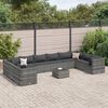 vidaXL 11 Piece Garden Lounge Set with Cushions Grey Poly Rattan