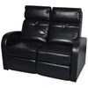 vidaXL 2-Seater Home Theatre Recliner Sofa Black Faux Leather