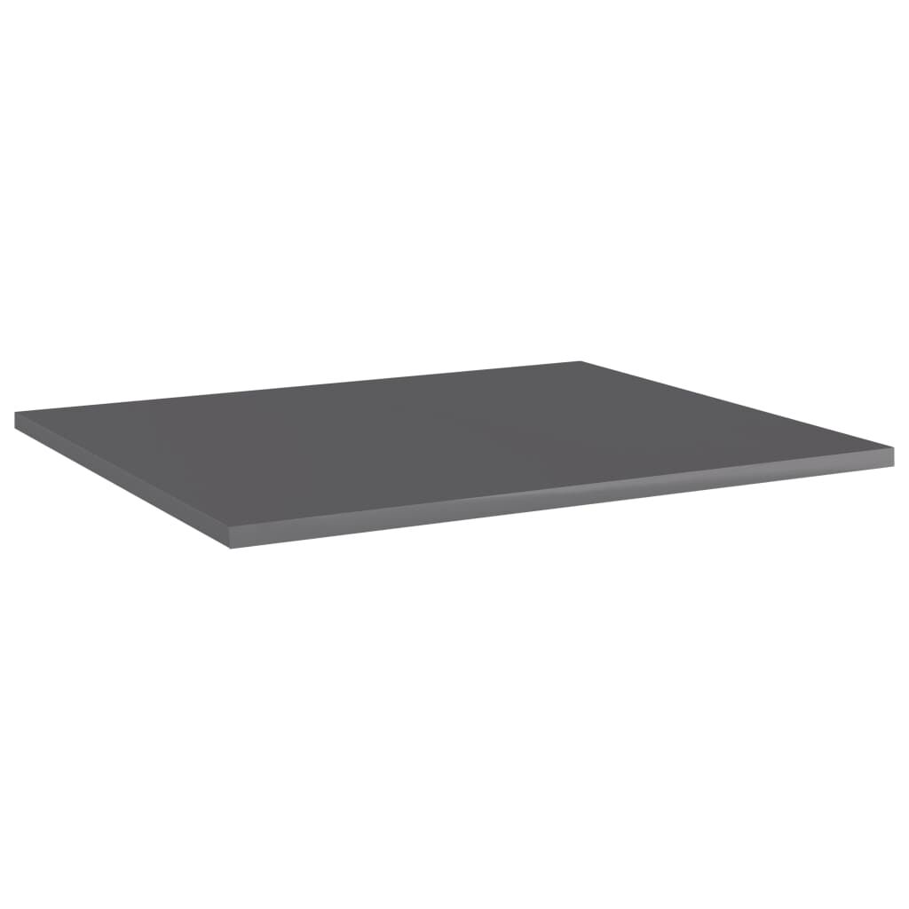 vidaXL Bookshelf Boards 4 pcs High Gloss Grey 60x50x1.5 cm Engineered Wood