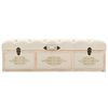 vidaXL Storage Bench 110 cm Cream Solid Wood Fir