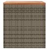 vidaXL Garden Storage Box Grey 110x50x54 cm Poly Rattan Acacia Wood