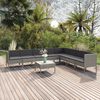 vidaXL 9 Piece Garden Lounge Set with Cushions Poly Rattan Grey
