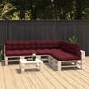 vidaXL Pallet Sofa Cushions 7 pcs Wine Red