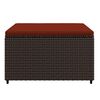 vidaXL Garden Footrest with Cushion Brown Poly Rattan