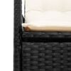 vidaXL 5 Piece Garden Dining Set with Cushions Black Poly Rattan