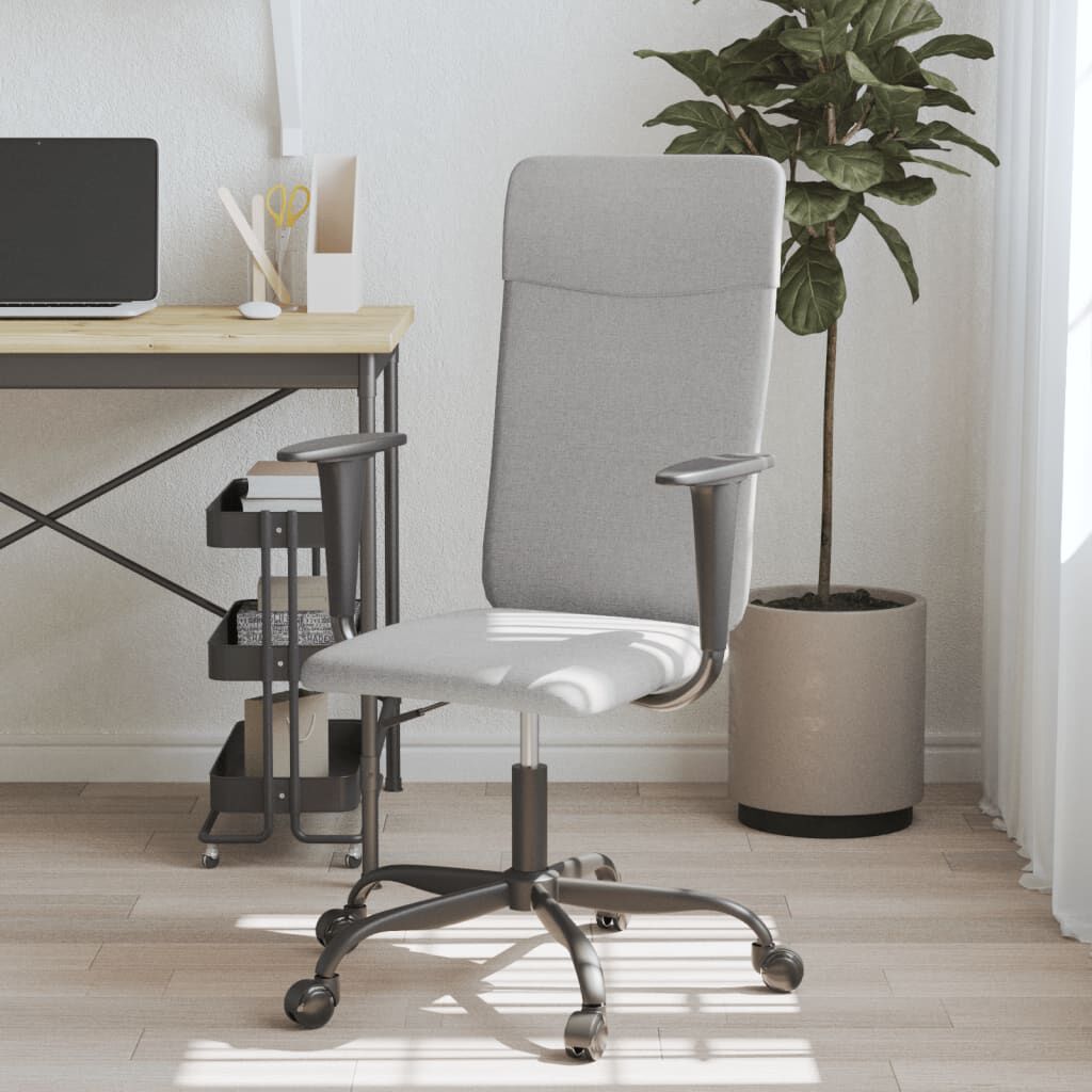 vidaXL Office Chair Light Grey Fabric