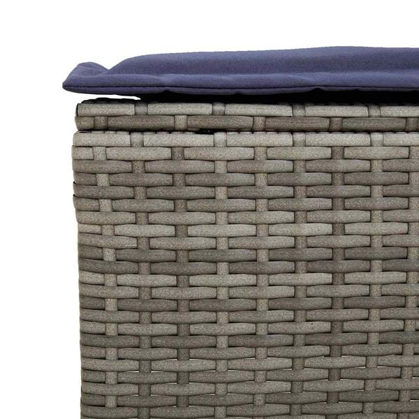 vidaXL 4 Piece Garden Sofa Set with Cushions Grey Poly Rattan