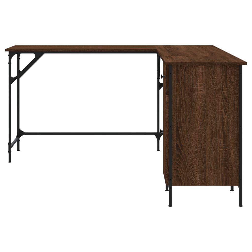 vidaXL Desk Brown Oak 141x141x75 cm Engineered Wood