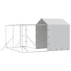 vidaXL Outdoor Dog Kennel with Roof Silver 4x4x2.5 m Galvanised Steel