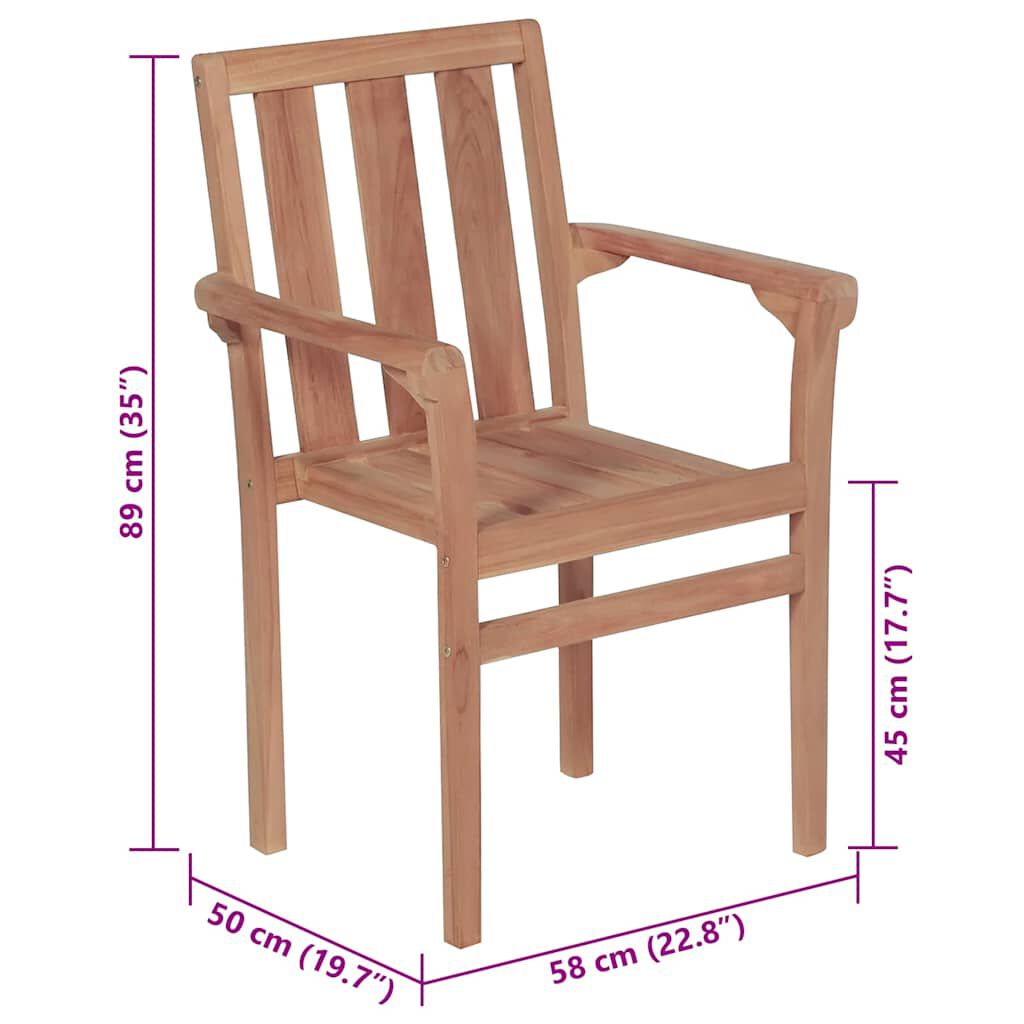 vidaXL Garden Chairs 2 pcs with Taupe Cushions Solid Teak Wood