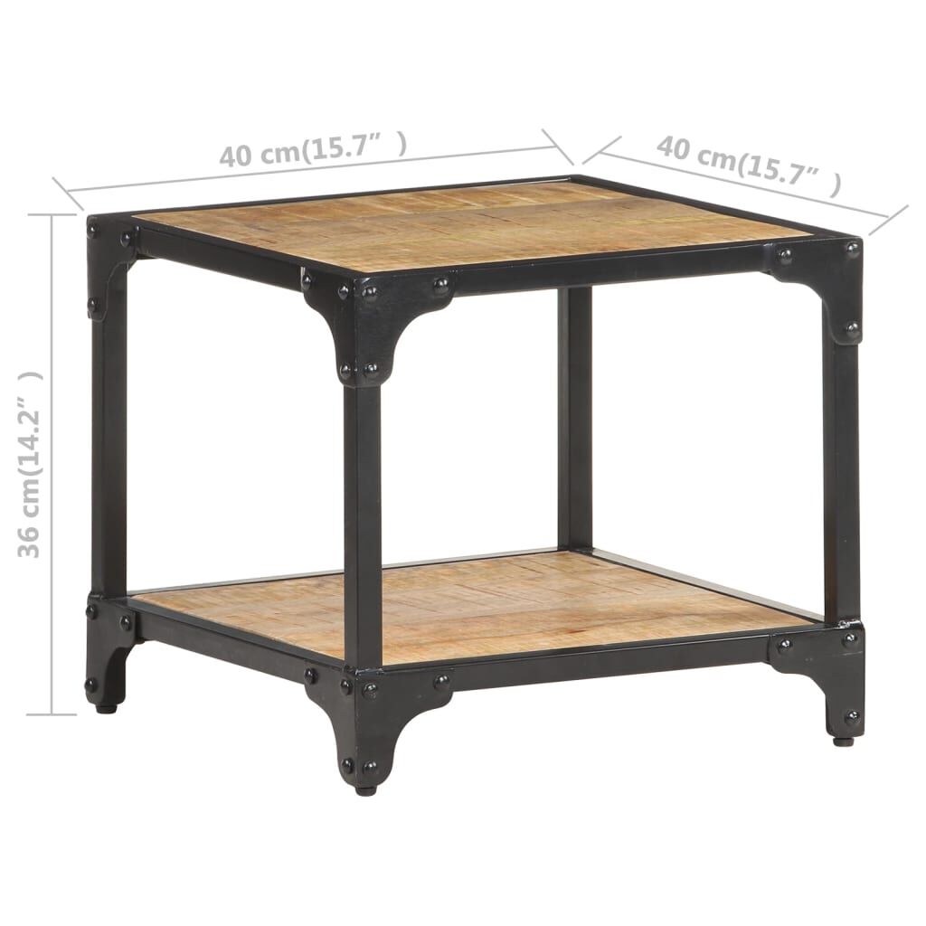 vidaXL Coffee Table 40x40x36 cm Solid Rough Mango Wood