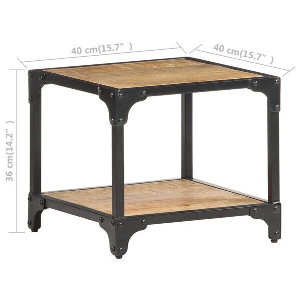 vidaXL Coffee Table 40x40x36 cm Solid Rough Mango Wood