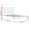 vidaXL Metal Bed Frame without Mattress with Headboard White 100x200cm