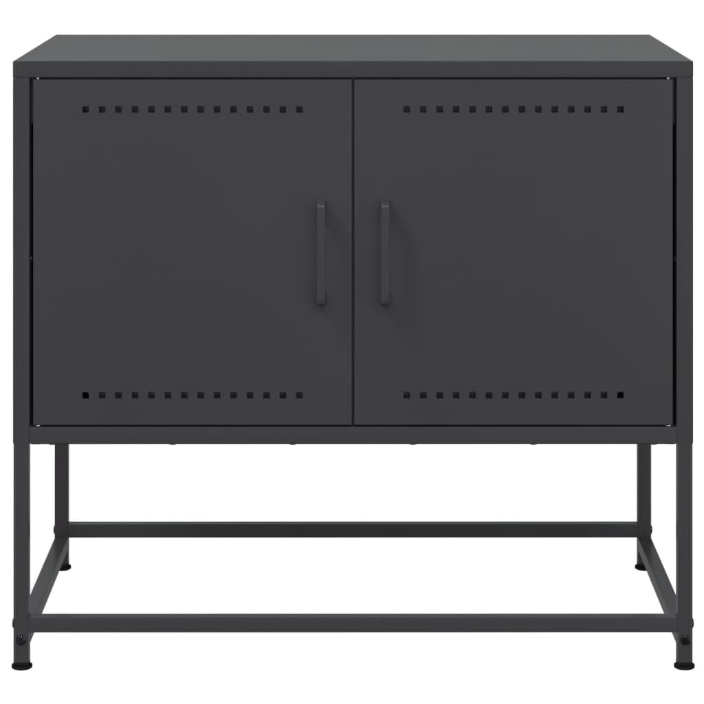 vidaXL TV Cabinet Black 68.5x39x60.5 cm Steel