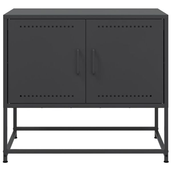 vidaXL TV Cabinet Black 68.5x39x60.5 cm Steel