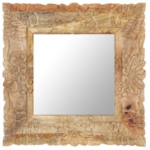 vidaXL Mirror 50x50 cm Solid Mango Wood