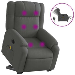 vidaXL Electric Stand up Massage Recliner Chair Dark Grey Fabric