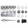 vidaXL Artificial Pre-lit Christmas Tree with Ball Set White 90 cm