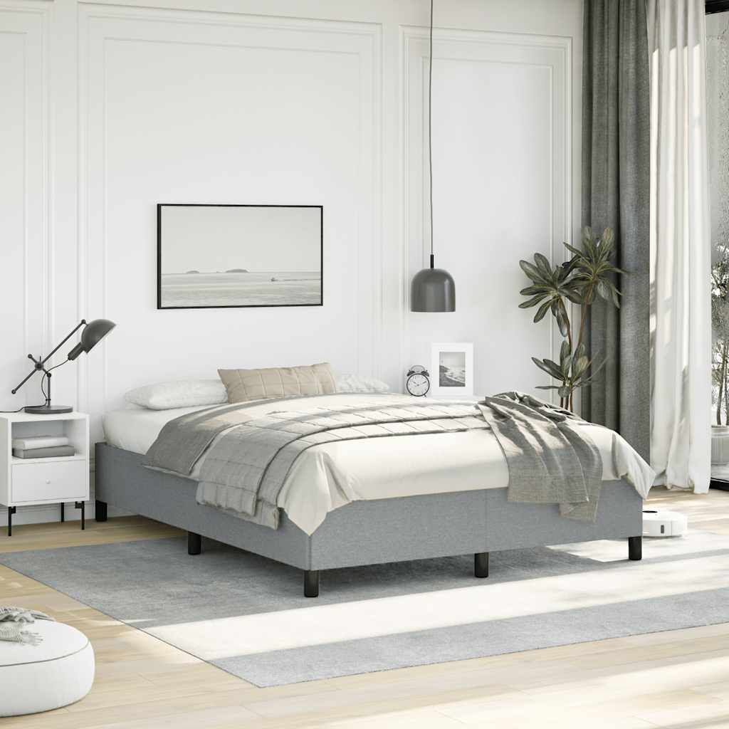 vidaXL Bed Frame without Mattress Light Grey 152x203 cm Queen Fabric