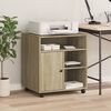 vidaXL Printer Stand with Wheels Sonoma Oak 60x50x67 cm