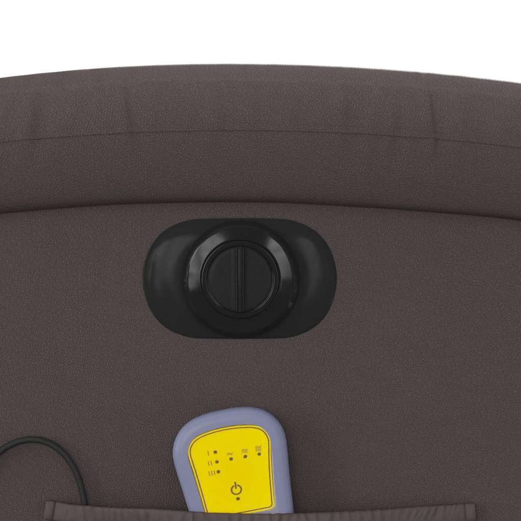 vidaXL Electric Massage Recliner Chair Dark Brown Real Leather