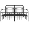 vidaXL Metal Bed Frame without Mattress with Footboard Black 150x200cm