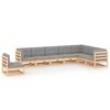 vidaXL 8 Piece Garden Lounge Set with Cushions Solid Wood Pine