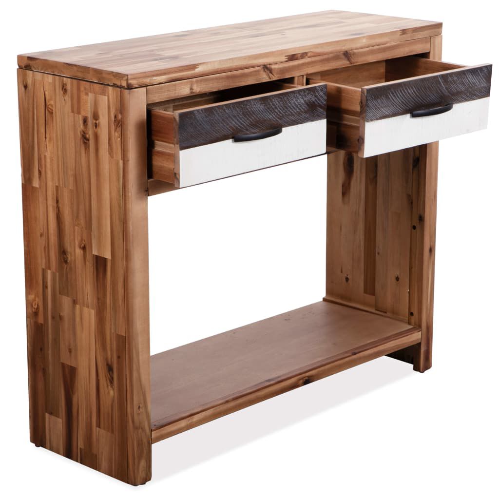 vidaXL Console Table Solid Acacia Wood 86x30x75 cm