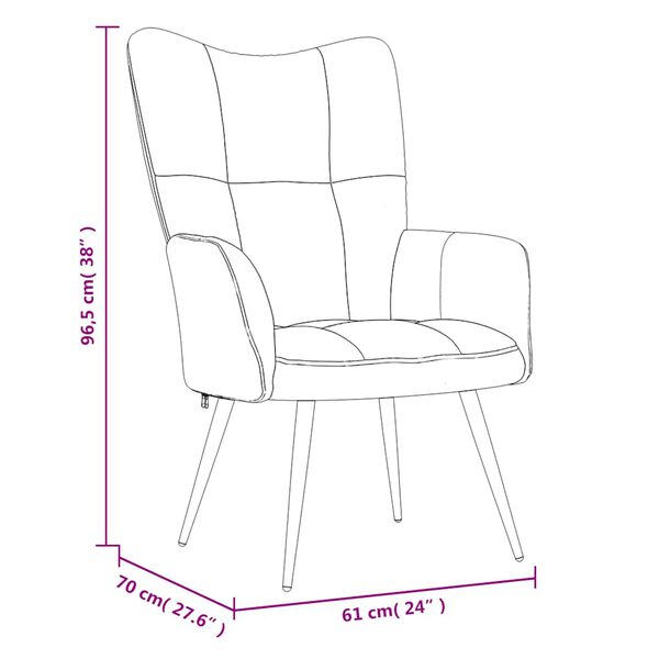 vidaXL Relaxing Chair Dark Grey Velvet