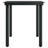 vidaXL Garden Dining Table Black 140x70x74 cm Steel and Glass