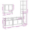 vidaXL 4 Piece Bathroom Furniture Set Black Engineered Wood