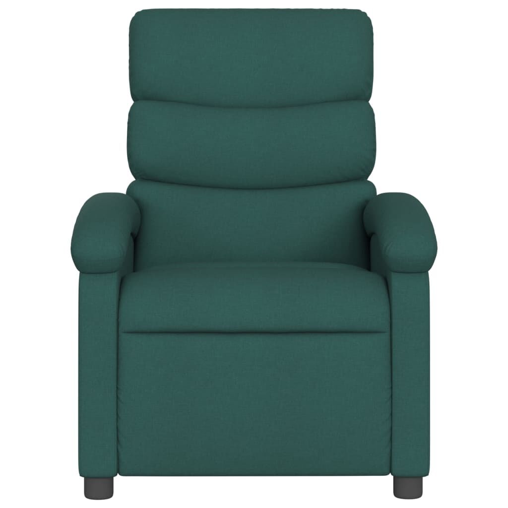 vidaXL Massage Recliner Chair Dark Green Fabric