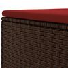 vidaXL 6 Piece Garden Lounge Set with Cushions Brown Poly Rattan