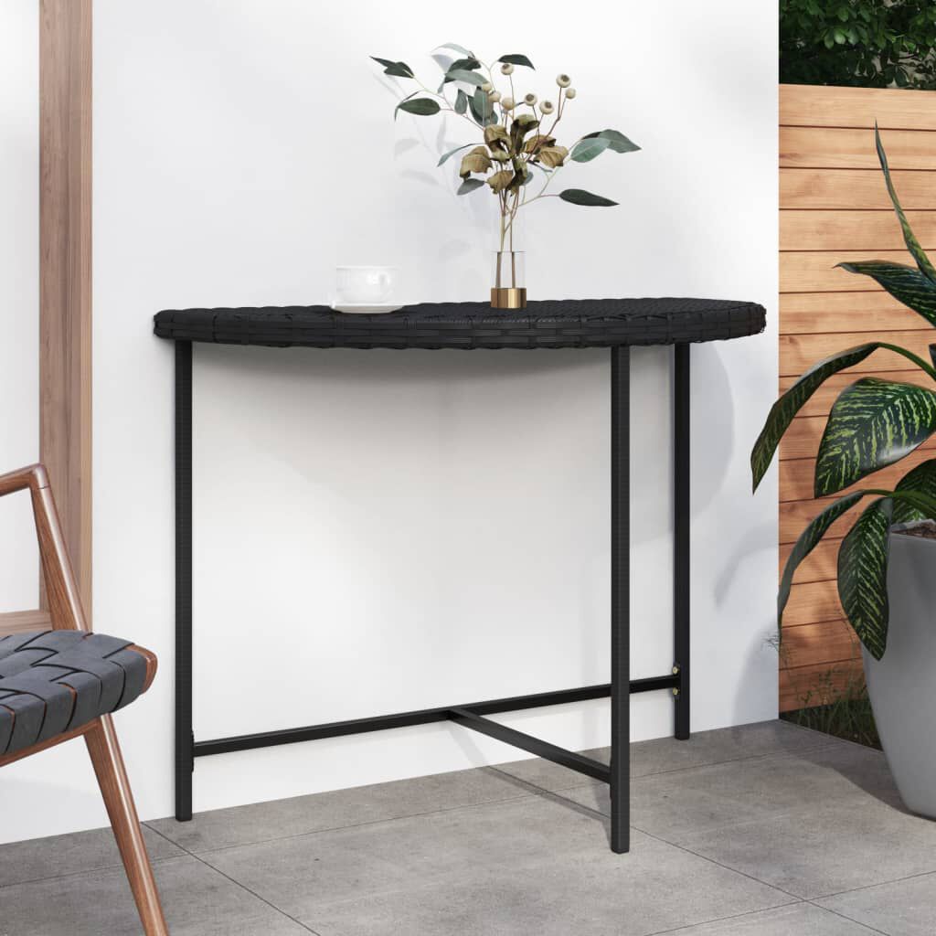vidaXL Garden Table Black 100x50x75 cm Poly Rattan