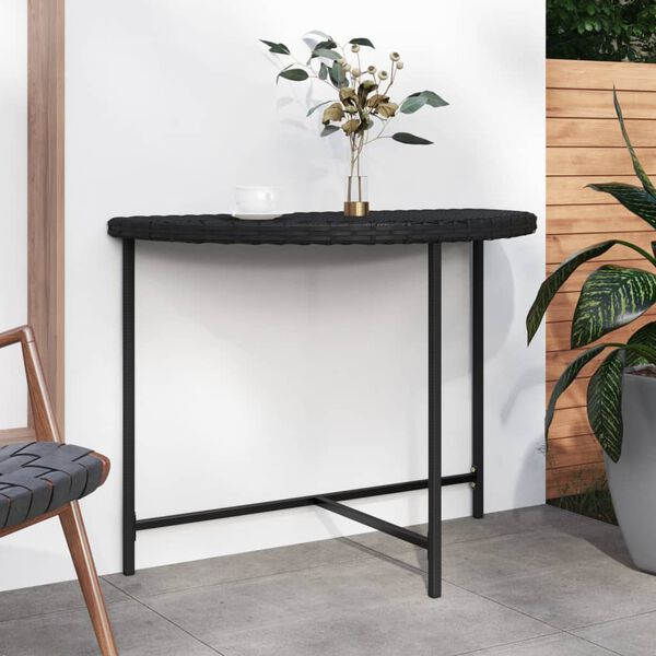 vidaXL Garden Table Black 100x50x75 cm Poly Rattan