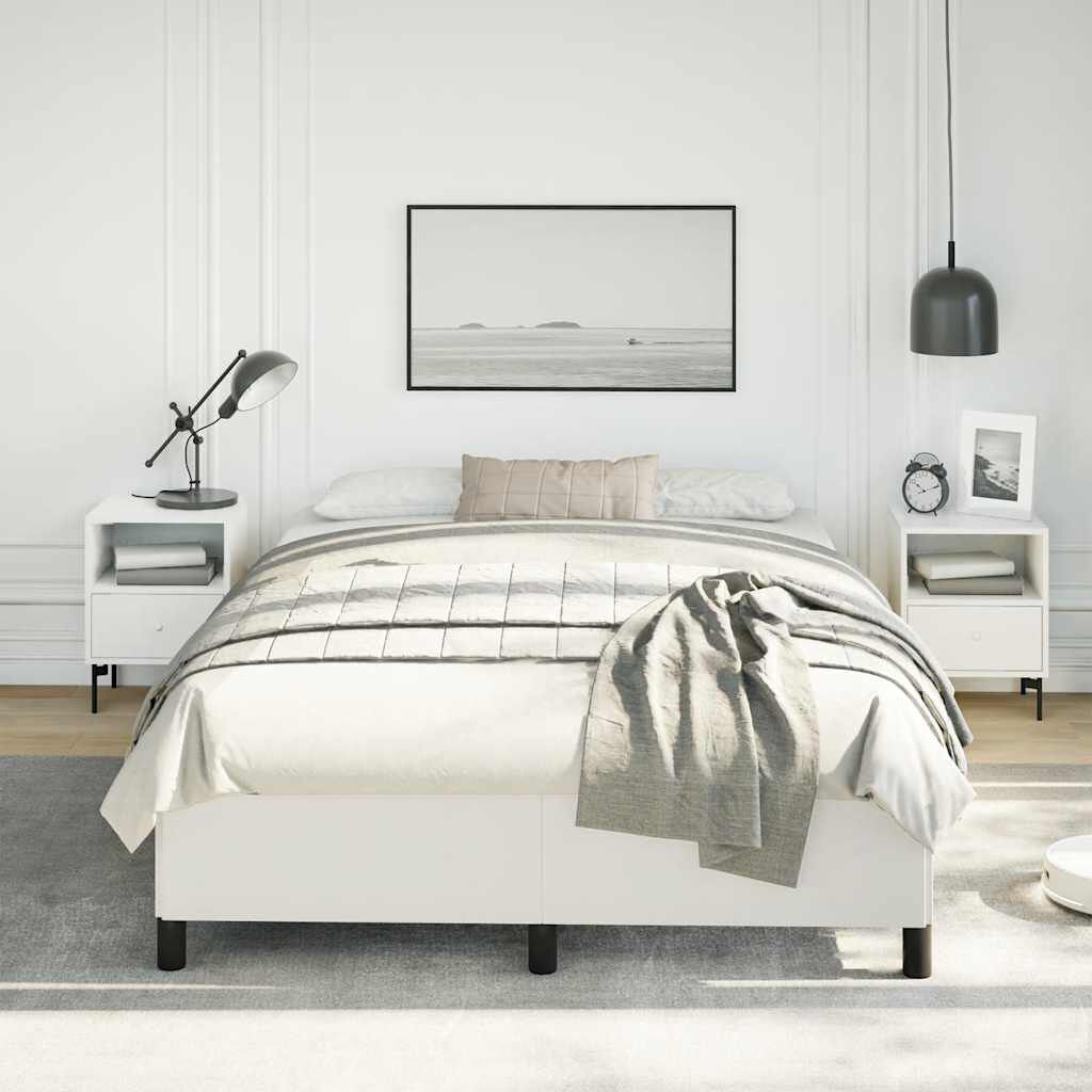 vidaXL Bed Frame without Mattress White 137x190 cm Full Faux Leather