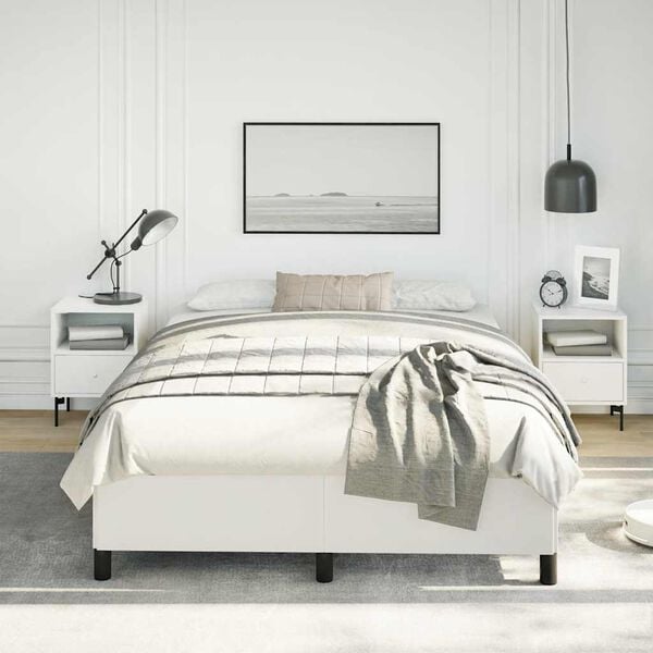 vidaXL Bed Frame without Mattress White 137x190 cm Full Faux Leather