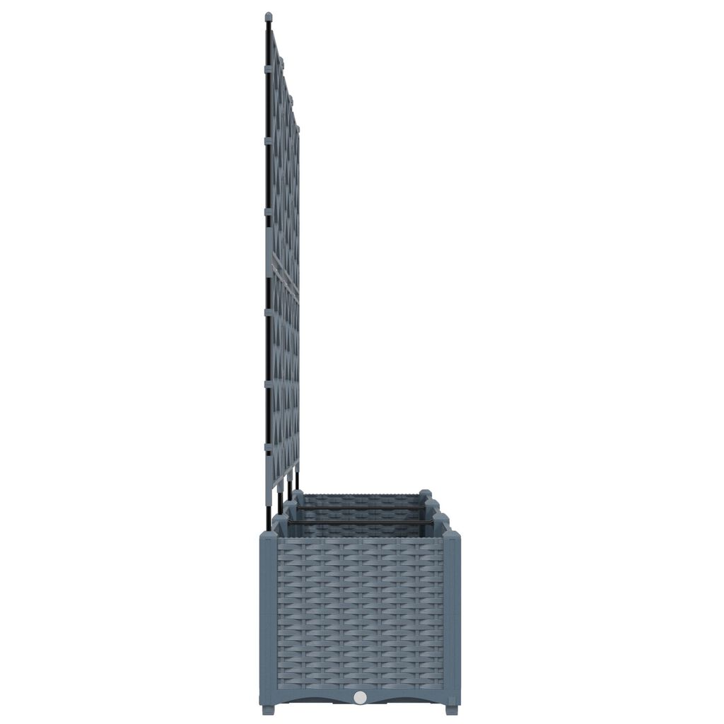 vidaXL Garden Planter with Trellis 3 pcs Light Grey 120x40x143 cm