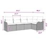 vidaXL Garden Sofa Set with Cushion 5 pcs Black Poly rattan