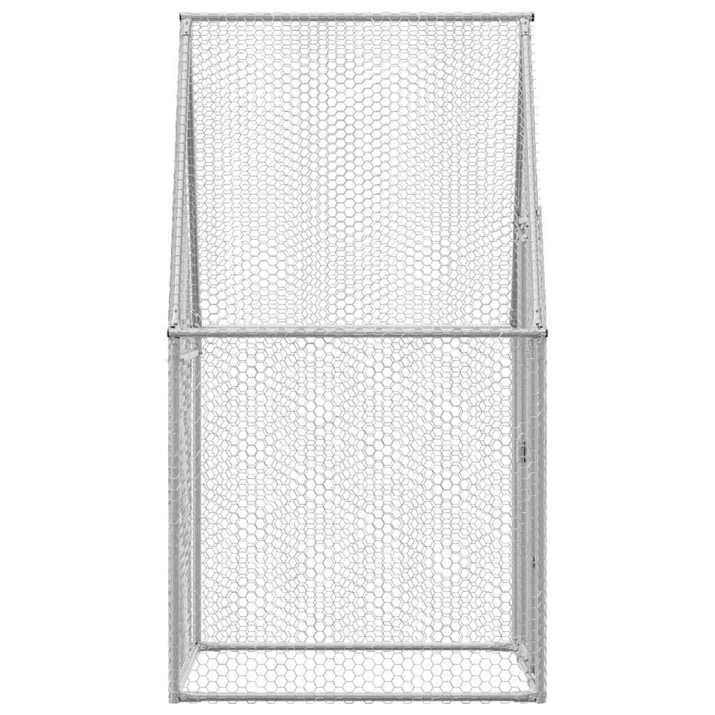 vidaXL Chicken Cage Silver 100x100x190 cm Galvanised Steel