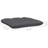 vidaXL Garden Middle Sofa with Anthracite Cushions Grey Solid Pinewood