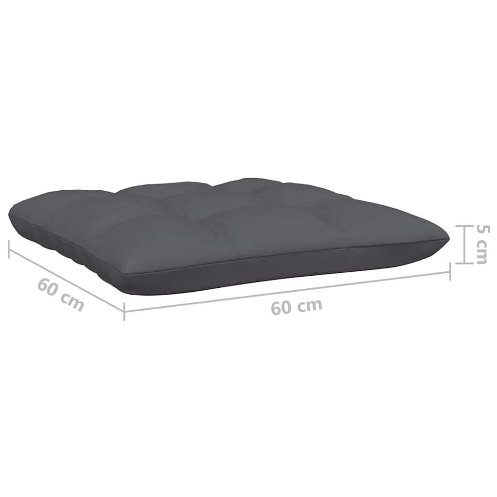 vidaXL Garden Middle Sofa with Anthracite Cushions Grey Solid Pinewood