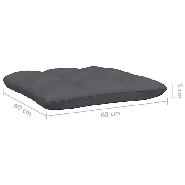 vidaXL Garden Middle Sofa with Anthracite Cushions Grey Solid Pinewood
