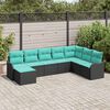 vidaXL Garden Sofa Set 8 pcs Black Poly rattan