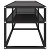 vidaXL TV Cabinet Black 140x40x40.5 cm Tempered Glass
