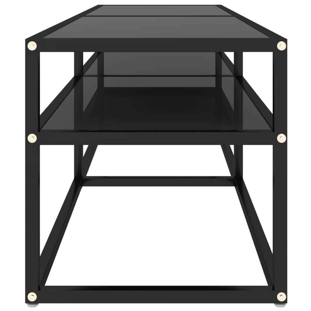 vidaXL TV Cabinet Black 140x40x40.5 cm Tempered Glass