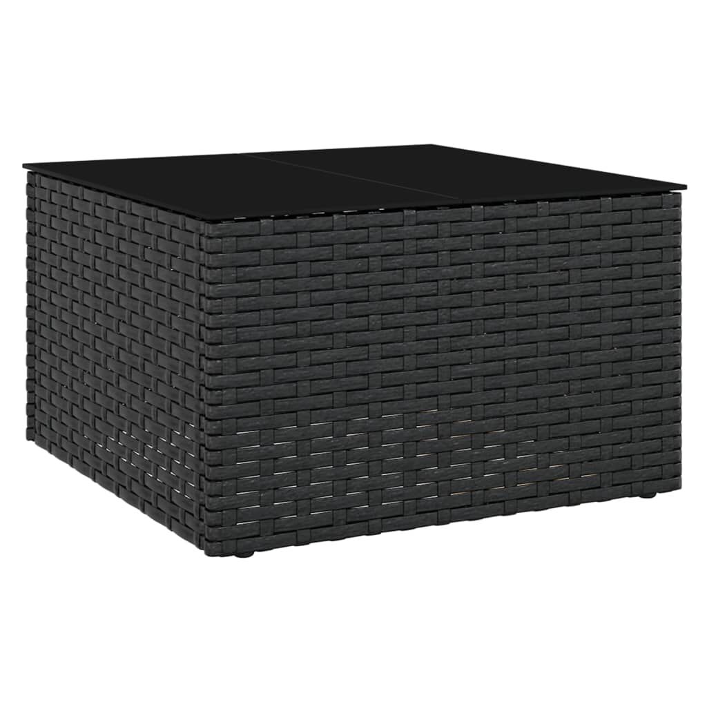 vidaXL 2 Piece Garden Lounge Set with Cushions Black Poly Rattan