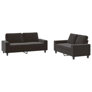 vidaXL 2 Piece Sofa Set Black Fabric