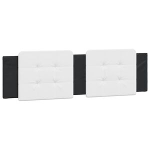 vidaXL Headboard Cushion "Zadar" White and Black 183 cm King Faux Leather