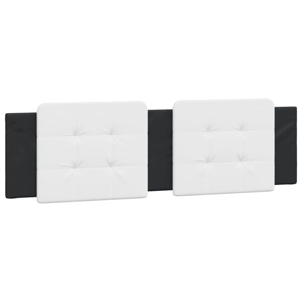 vidaXL Headboard Cushion "Zadar" White and Black 183 cm King Faux Leather